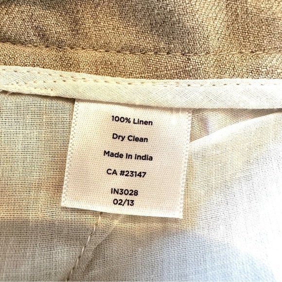 Talbots PETITE high waisted, wide leg pants with tie at the  waist, 💯 linen. - Picture 11 of 11